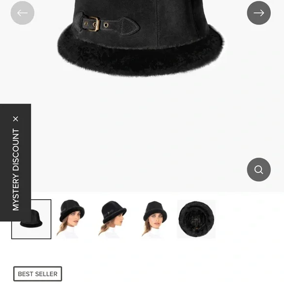 Eric Javits Black Women's Hat with Buckle Detail - Picture 5 of 5